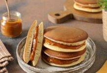 Dorayaki a vaniglia con burro di arachidi