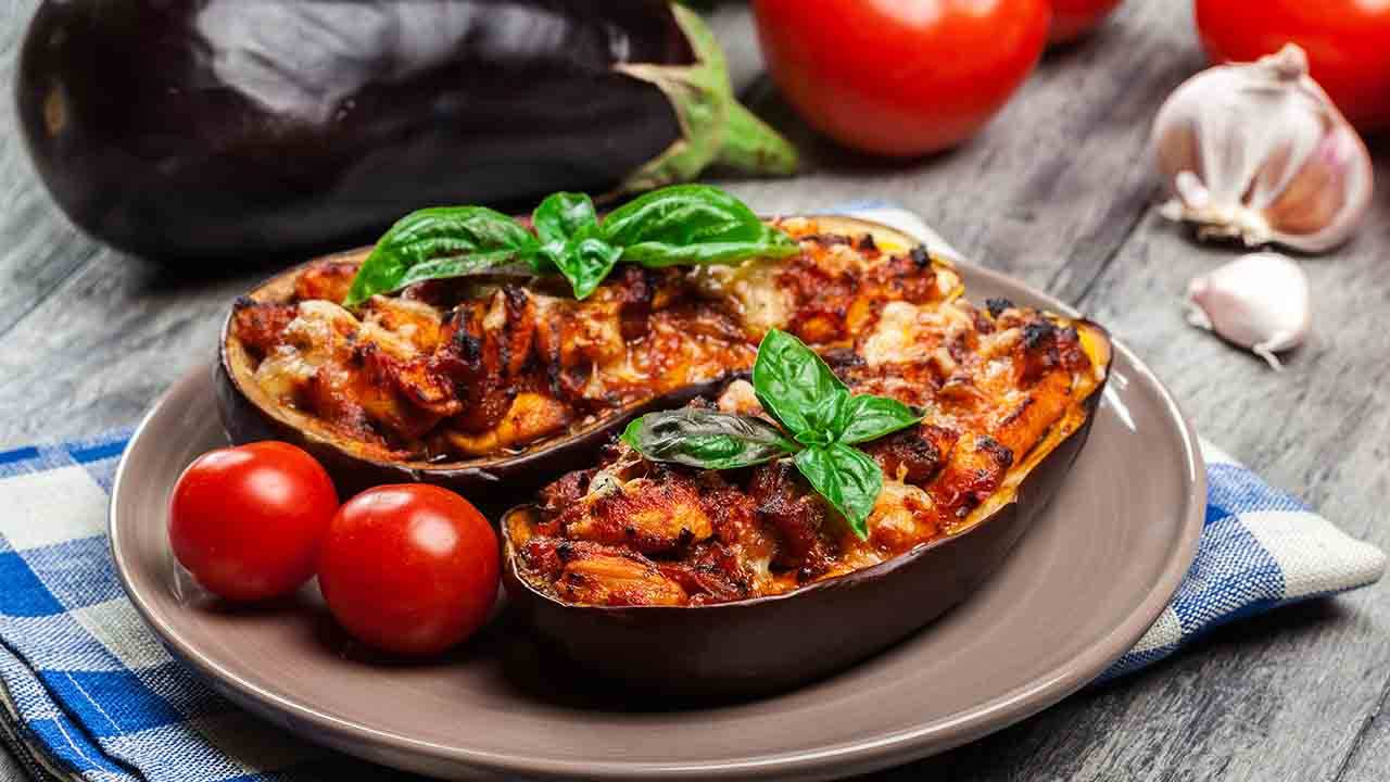 melanzane al forno con pomodorini