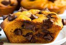 Muffin di zucca allo yogurt e cioccolato