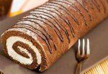 Rotolo freddo al cioccolato con crema al mascarpone e nutella