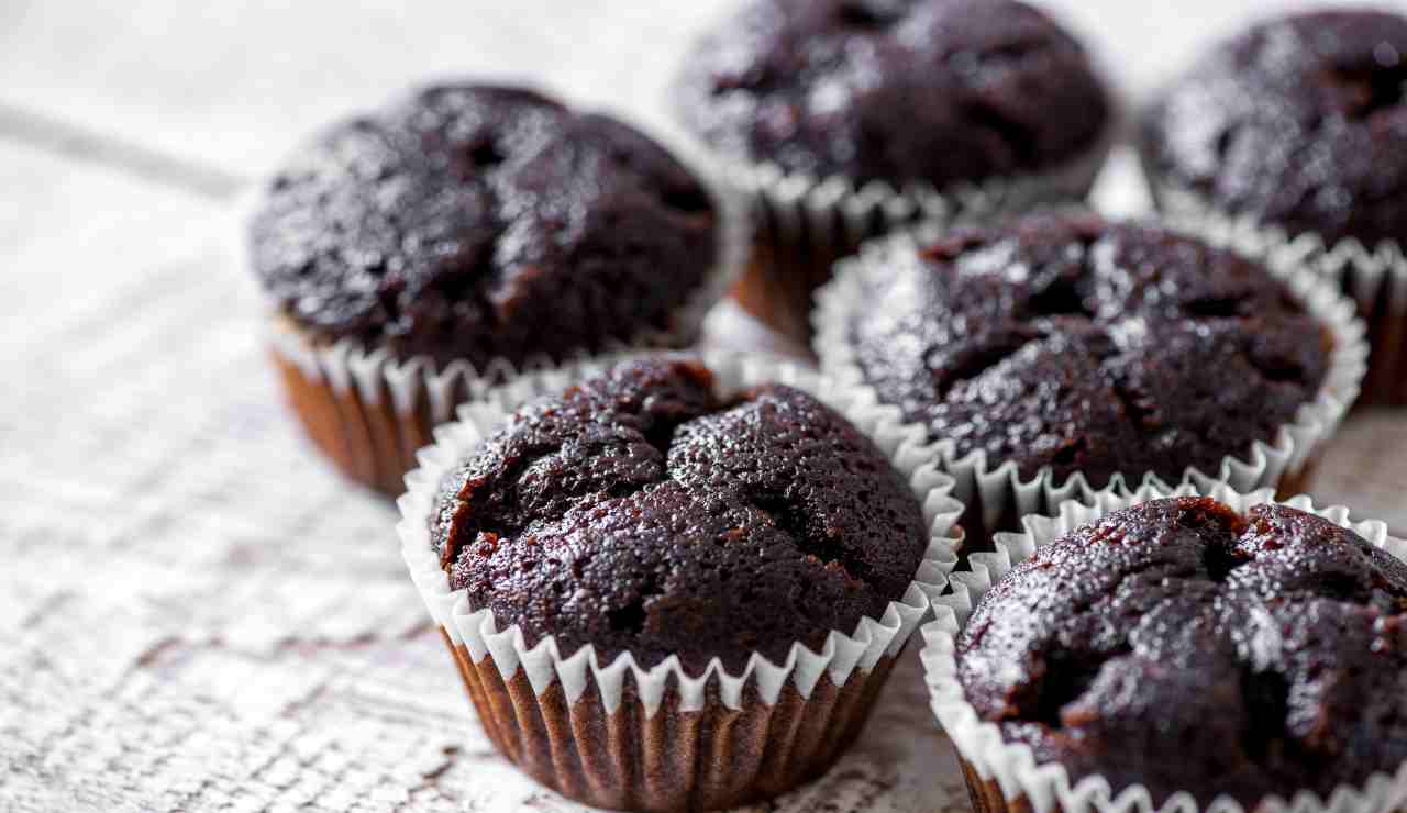 Muffin al cioccolato fondente senza lievito