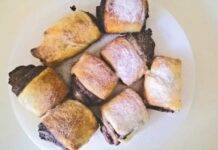 Saccottini di sfoglia con crema alle nocciole