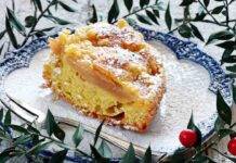 dessert di mele e zucchero a velo
