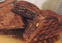 Waffles a cuore con crema diplomatica