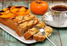 Plumcake con cachi e mandorle | Torta leggera senza burro Plumcake con cachi