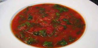 zuppa pomodori parmigiano spinaci ricetta
