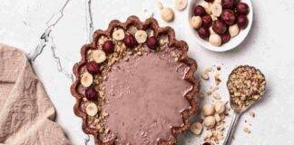 Crostata di Natale senza lattosio lamponi cioccolato ricetta