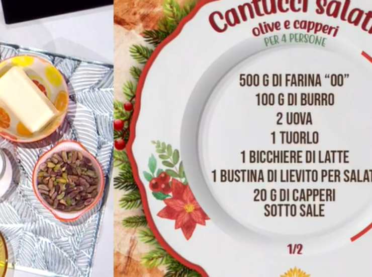 È sempre Mezzogiorno | Ricetta frivola della chef Zia Cri | Cantucci salati olive e capperi
