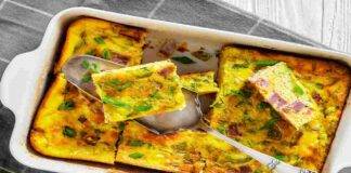 Omelette al forno porro e pancetta