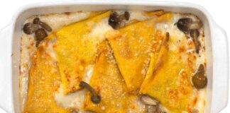 Crespelle con prosciutto funghi e besciamella