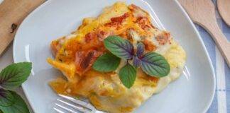 Lasagne co crema di zucca e speck