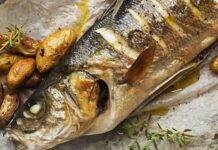 Branzino al forno con vino e burro