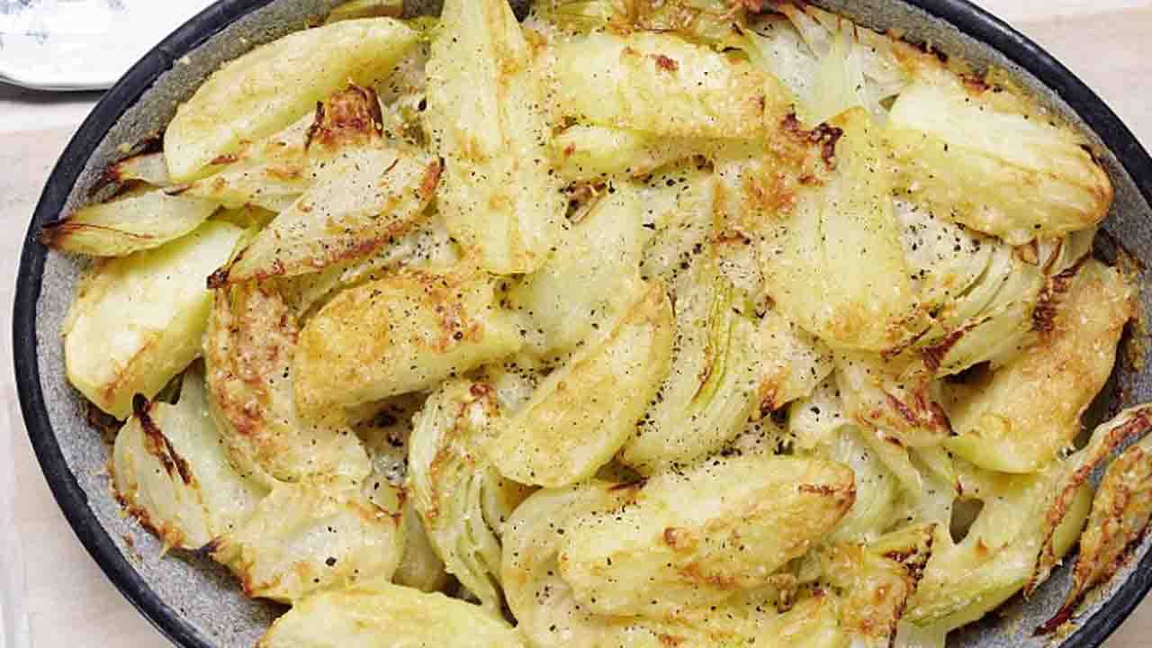 Patate e finocchi al forno