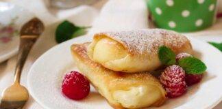 Crepes dolce con ripieno alla ricotta