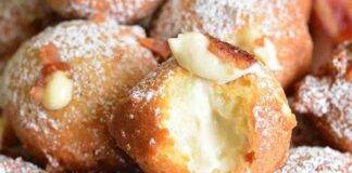 zeppole di carnevale con crema pasticciera