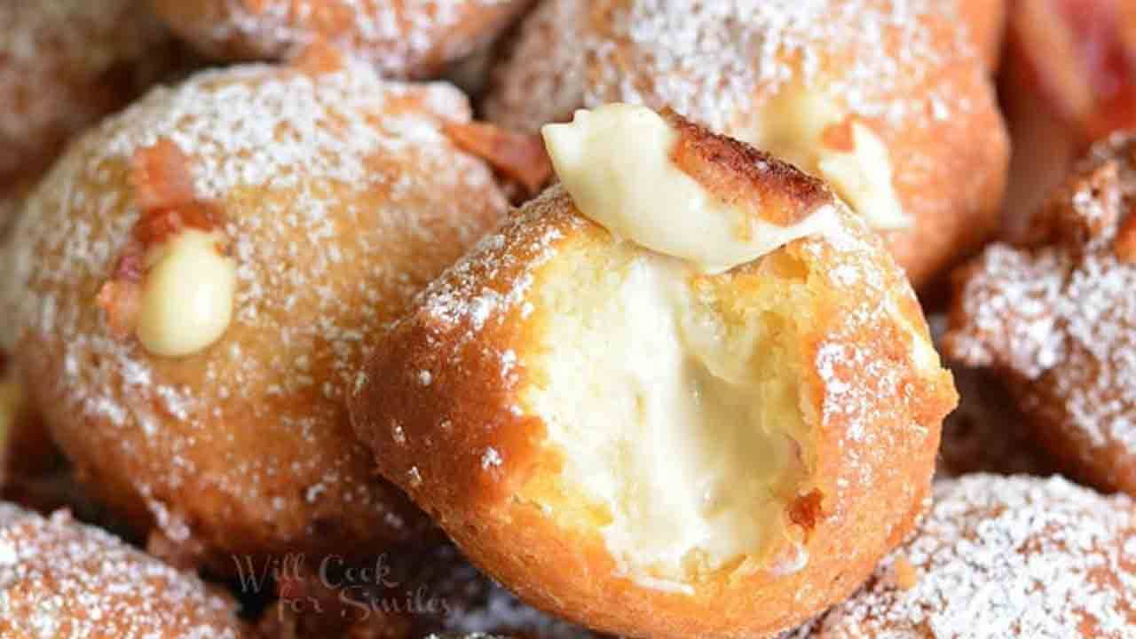 zeppole di carnevale con crema pasticciera