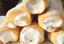 Cannoli furbi di pasta choux con crema al latte