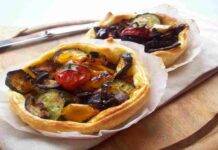 Cestini di sfoglia con mix di verdure marinate e grigliate 2022/02/08 ricettasprint