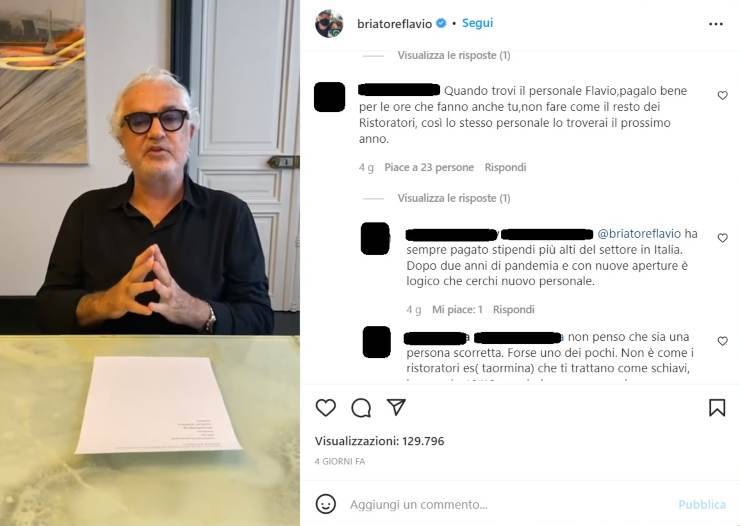 Flavio Briatore annuncio polemica - RicettaSprint