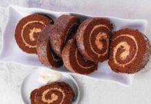 Girelle di pasta biscotto al nesquik con panna e Nutella