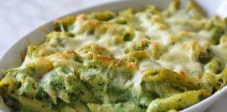 Pasta al forno con pesto di spinaci e ricotta