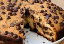 Torta panna e mascarpone con gocce di cioccolato