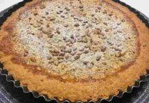 Crostata di mele con crema,mandorle e pinoli