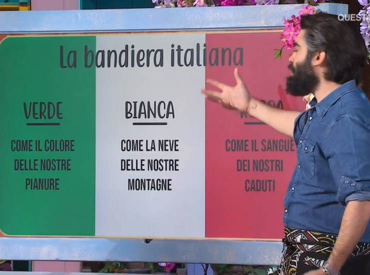 Foto di È sempre mezzogiorno. Bandiera italiana. Spiegazione del social chef Lorenzo Biagiarelli