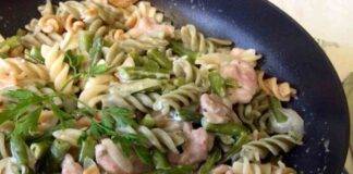 Fusilli fave e prosciutto