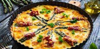 Quiche con asparagi e prosciutto per una cena gustosa e appetitosa che nessuno si aspetta