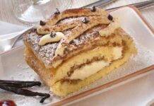 Uno sfizioso rotolo di pan di spagna con una farcia buonissima rotolo con crema al mascarpone e caffè