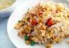 Insalata di riso con pollo al curry e verdure