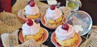 Muffin di mascarpone e ciliegie