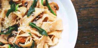 Pappardelle funghi pecorino e salvia