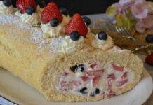 Rotolo al lime con philadelphia e frutta fresca