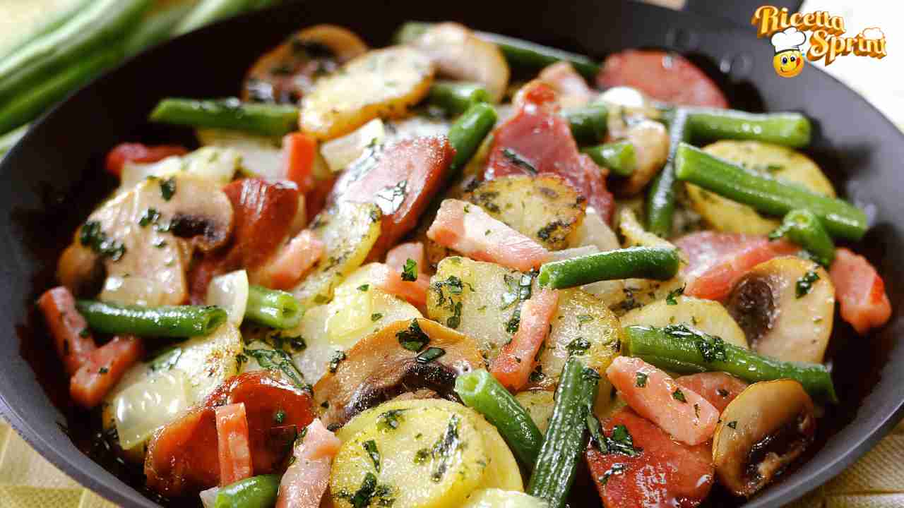 Fagiolini e patate in padella un mix di profumi e sapori che renderanno speciale la vostra cena!