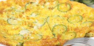 Frittata di zucchine con il prosciutto, leggera perché non fritta