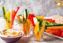 Hummus di ceci con stick di verdure piatto leggero, genuino e di facilissima preparazione