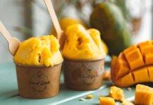 Gelato vaniglia e mango