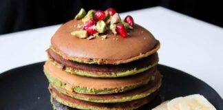 Pancake di pistacchio e cioccolato bianco