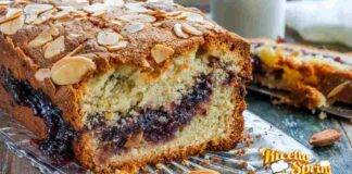 Plumcake mandorle e confettura di prugne strepitoso e velocissimo, il dessert dal sapore irresistibile