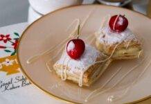 Quadrotti con crema al cioccolato bianco