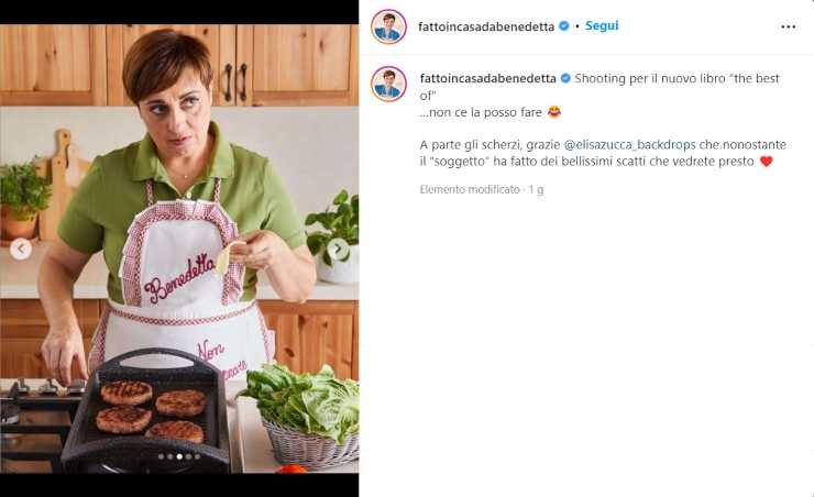 Benedetta Rossi annuncio pieno di gioia - RicettaSprint