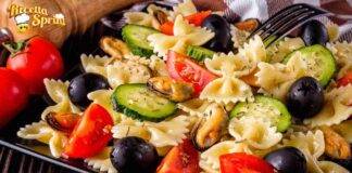 Farfalle con cetrioli e cozze terra e mare si incontrano e danno vita ad un piatto sublime
