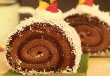 Girella di mousse al cioccolato e cocco