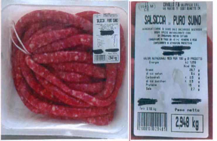 Sausages removed from sale