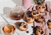 Muffin di mango e mirtilli