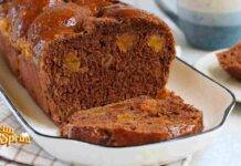 Plumcake al cacao e albicocche: soffice e delicato perfetto a colazione con una tazza di latte Plumcake al cacao e albicocche soffice e delicato perfetto a colazione con una tazza di latte
