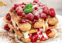 Tiramisù ai lamponi senza mascarpone potrai gustarlo anche dopo cena senza troppi sensi di colpa