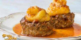 Polpette in umido con purè di patate piatto completo in una sola portata